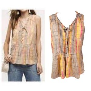 Holding Horses Faye Orange And Yellow Plaid Tank Top